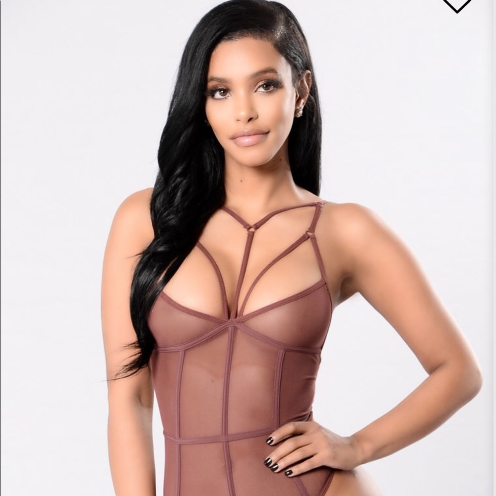 Mesh Bodysuit Plum